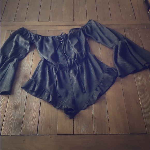 Victoria's Secret Pants - Victoria Secret Sheer Black Coverup Romper Small